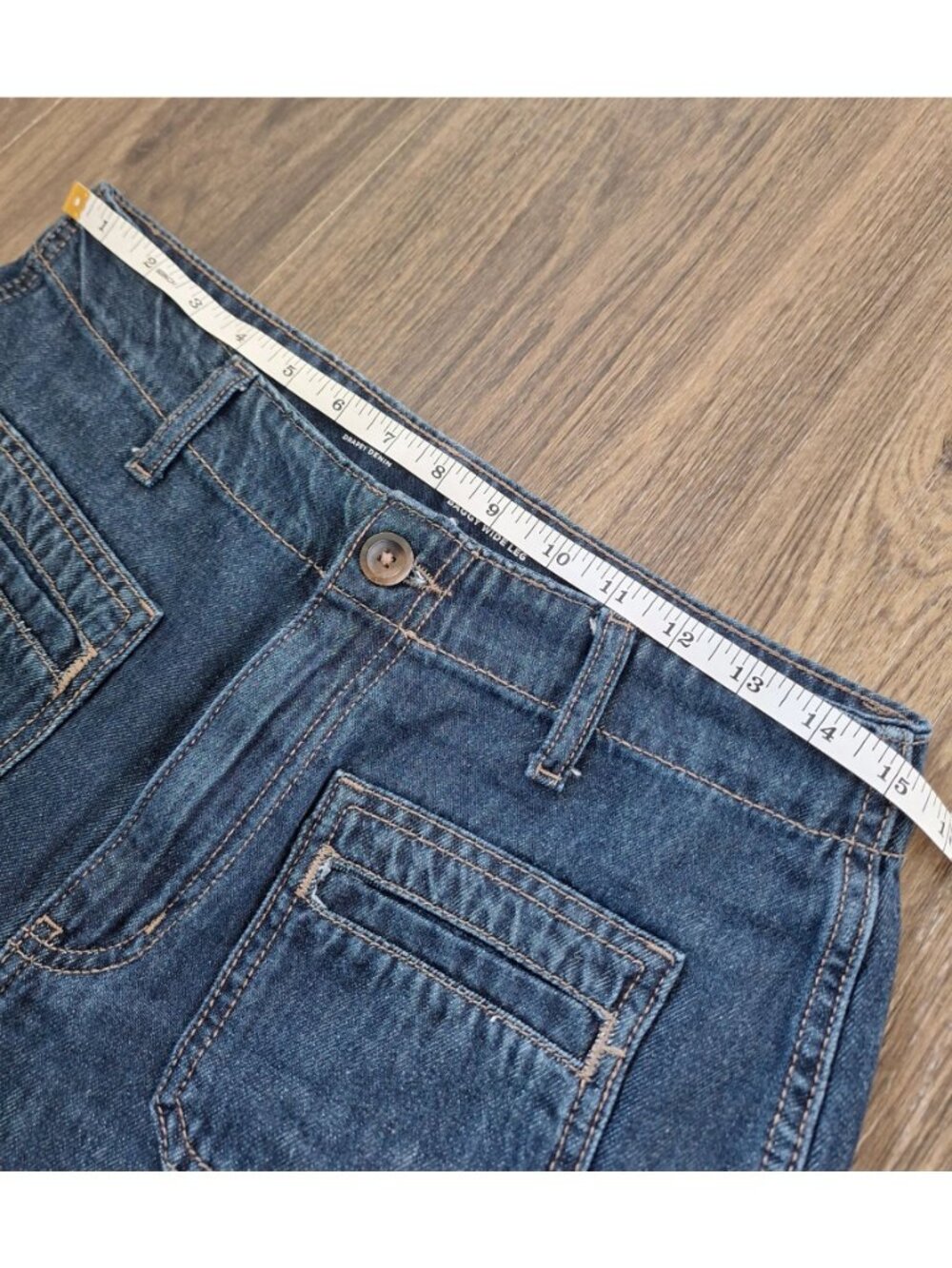 💙 Old Navy Women’s High Rise Baggy Wide Leg Jeans Size 30 Cotton Dark Wash Comf - Picture 2 of 8